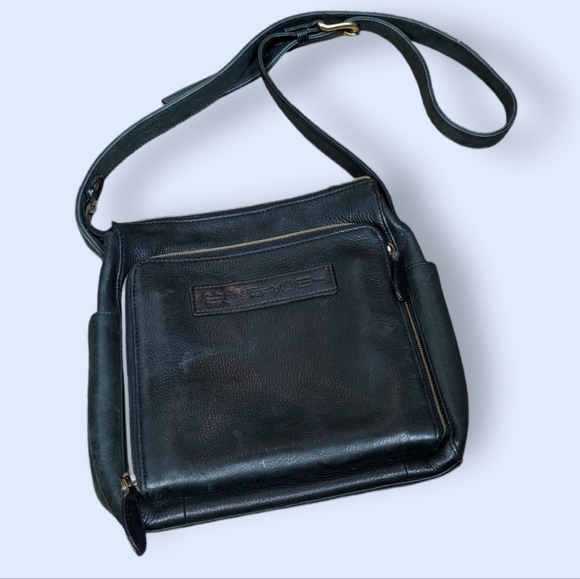 Fossil Handbags - Fossil Leather small black forest green square crossbody bag NEAR NEW